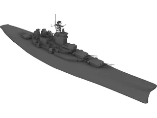 Iowa Battleship 3D Model