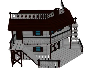 Hotel Old West 3D Model