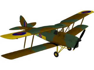 de Havilland DH-82A Tiger Moth 3D Model