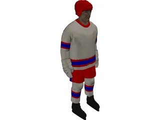 Hockey Player 3D Model