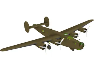 Consolidated B-24J Liberator 3D Model