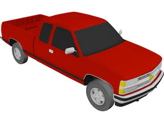 Chevrolet S10 Pickup Extended Cab (1994) 3D Model