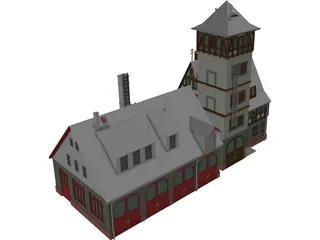 Fire Station 3D Model