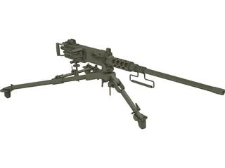 Heavy Machinegun Browning Cal .50 3D Model