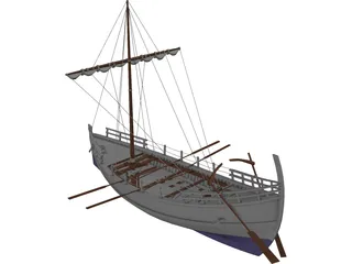 Kyrenia Ancient Greek Merchant Ship 3D Model