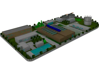 Petroleum Plant Refinery 3D Model