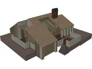 House One Story 3D Model