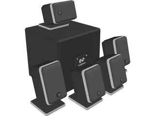 Surround Speaker Set 5.1 3D Model