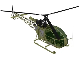 Aerospatiale Se313 Alouette II 3D Model