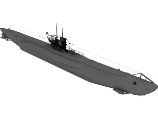 U-Boat Type VII B 3D Model