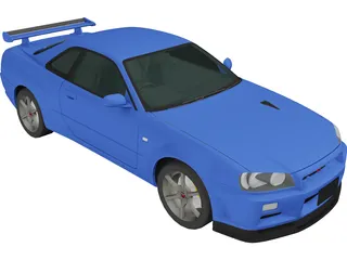 Nissan Skyline GT-R R34 Vspec (1999) 3D Model