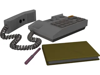 Telephone Handset 3D Model