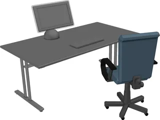 Apple iMac Workplace 3D Model