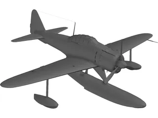 A6M2-N Type 2 Rufe 3D Model