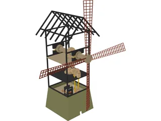 Windmill Wood 3D Model