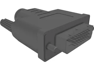 DVI-I Connector 3D Model