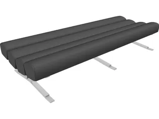 Bench Daybed 4 Roll 3D Model