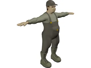 Fat Worker 3D Model