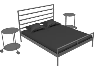 IKEA Heimdal Bed and Sidetable 3D Model