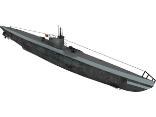 DKM U-boat type VII 3D Model
