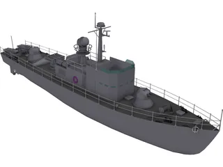 Military Fast Attack Boat 3D Model