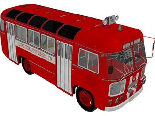 PAZ 672 Soviet Fire Department 3D Model