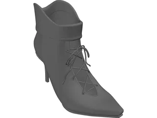 High Heel Shoe with Lace 3D Model