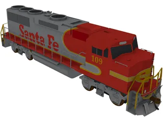 ATSF Warbonnet GP60M 109 3D Model