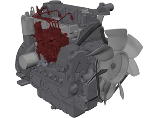 Kubota V3600 Engine 3D Model