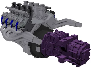 Chevrolet LS1 Engine 3D Model