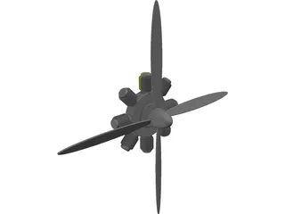 Radial Engine Model 3D Model