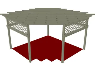 Wood Pergola 3D Model