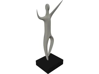 Abstract Dancing Statue 3D Model