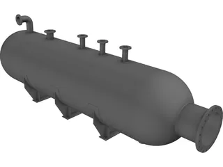 Cylindrical gas pressure vessel 3D Model