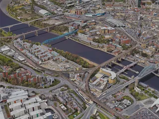 Newcastle upon Tyne City, UK (2023) 3D Model