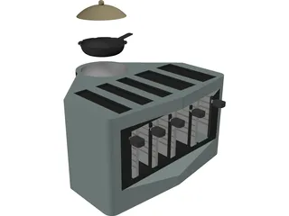 Modern Toaster 3D Model