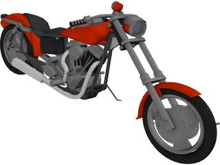 Chopper Bike 3D Model