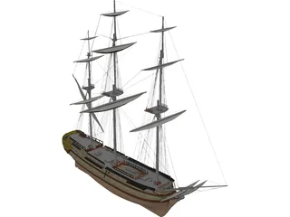 Glorieux French Ship 3D Model