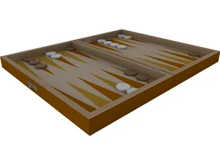 Backgammon Game 3D Model