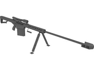 M82A1 Barrett .50 BMG 3D Model