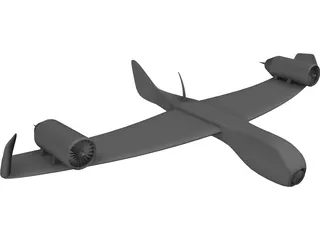 Differential Turbofan UAV Concept 2A7-XP 3D Model