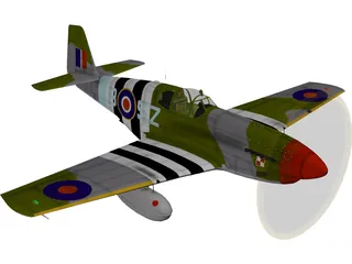 North American Mustang III 3D Model