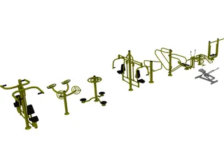 Outdoor Gym Equipment 3D Model