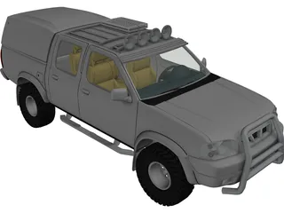 Nissan Navara D22 Double Cab (2002-2005) 3D Model