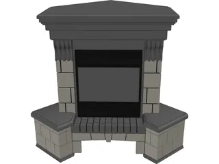 Fireplace Stone 3D Model