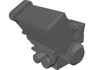 Honda Motorcycle 600cc Engine 3D Model