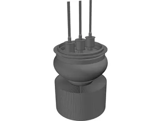 Air cooled transmitter triode 3D Model