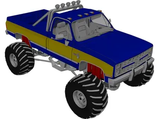 Chevrolet Silverado 4x4 Monster 3D Model