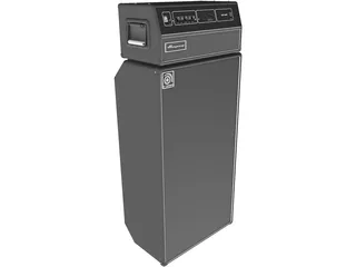 Ampeg Bass Amp with Speaker 3D Model