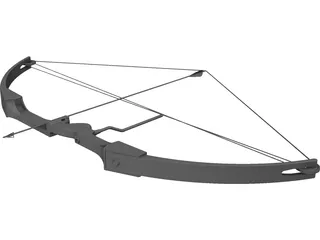 Drawn Hunting Bow 3D Model